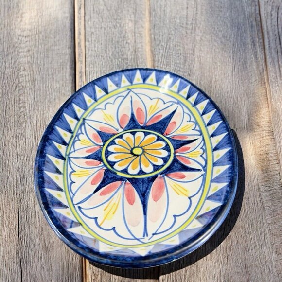 Vintage Italian Folk Art Pottery Stoneware Long Tray Dish Plate Hand Painted - Picture 2 of 11